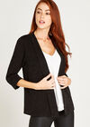 Glitter Tuxedo Blazer, Black, large