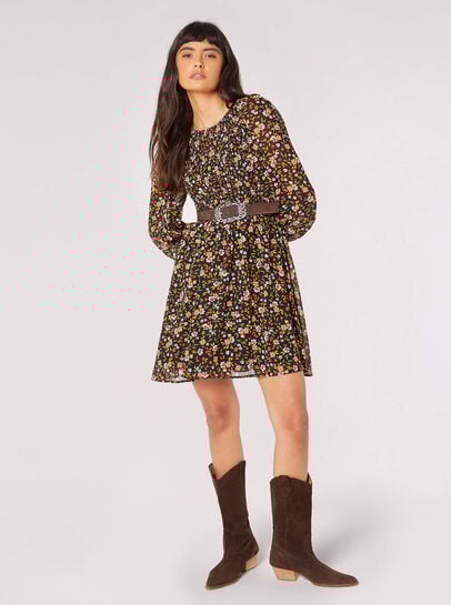 Ditsy Floral Smocked Mini Dress