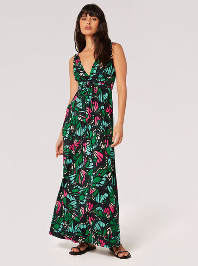 Butterfly Wings Jersey Maxi Dress