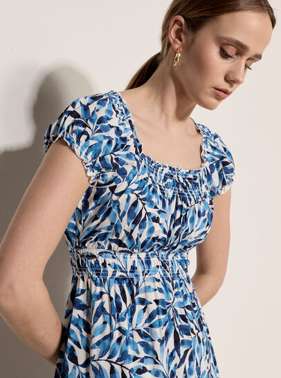 Watercolour Leaf Midi Dress