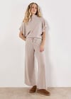 Soft Knit Side Ruched Top, Stone, large