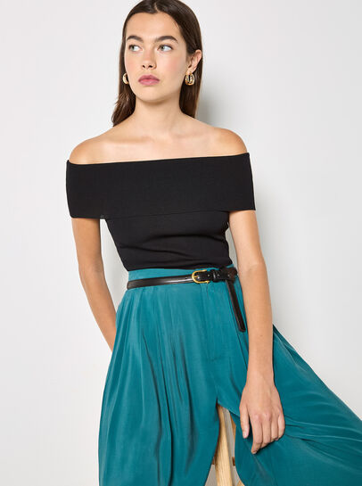 Rib Knit Bardot Top
