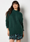 Chevron Knit Oversized Jumper, Green, large