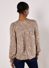 Paisley Print Shimmer Blouse, Grey, large