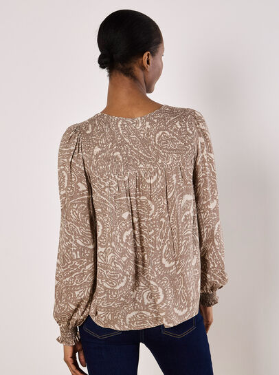 Paisley Print Shimmer Blouse