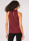 Keyhole Crepe Top, Burgundy, large