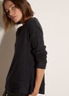 Soft Rib Knit Top, Dark Grey/Charcoal, large