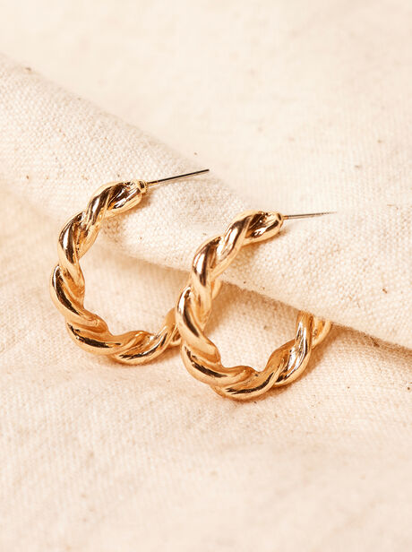 Twisted Gold Hoops