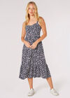 Floral Silhouette Midi Dress, Navy, large