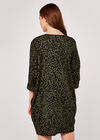 Dot Cocoon Dress, Khaki, large