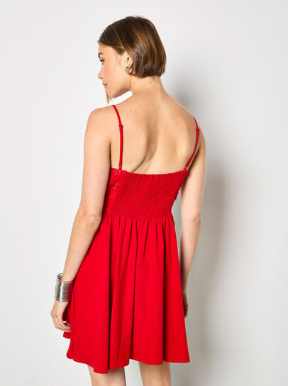 Eyelash Embroidered Cami Mini Dress