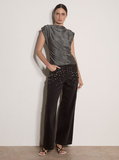 Ruched Shimmer Top