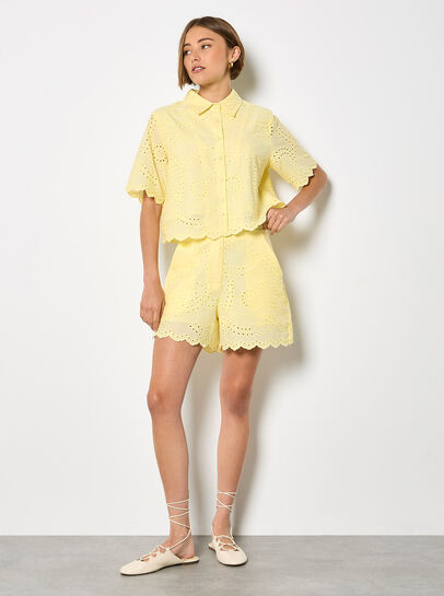 Scalloped Broderie Mini Shorts