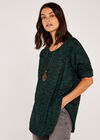 Necklace Slub Long Sleeve Top, Green, large