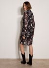 Abstract Mesh Mini Dress, Black, large