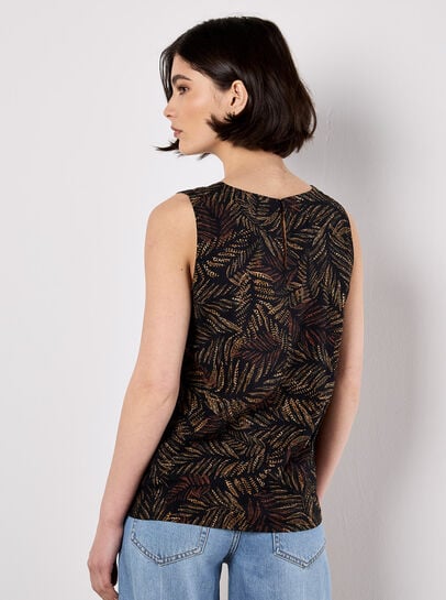 Batik Leaf Print Vest Top