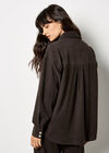 Oversized Cord Shirt, Brown, large