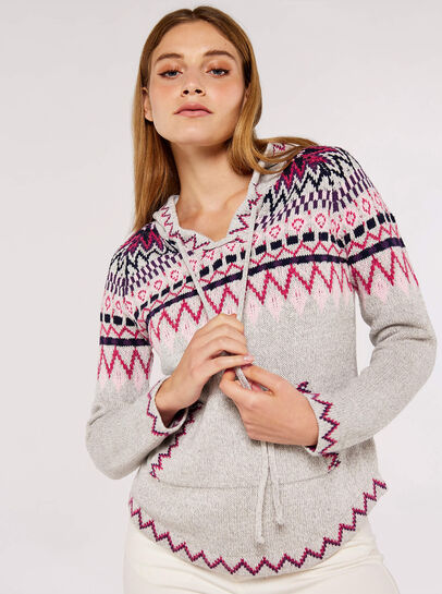 Fairisle Pocket Hoodie Jumper