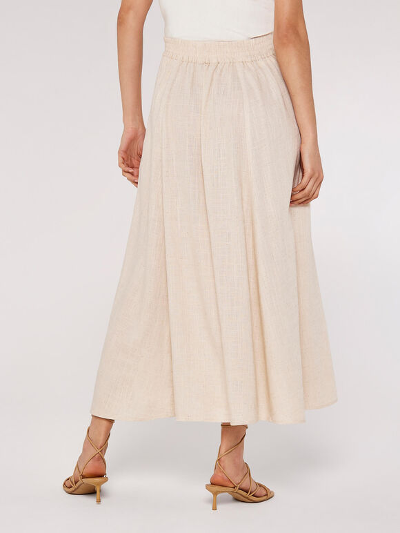 Coconut Button Through Skirt, Stone, large