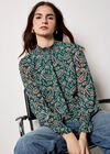 Paisley Print Chiffon Top, Green, large