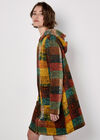 Colourful Check Hooded Coatigan, Rust, large