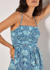 Batik Tile Print Cami Mini Dress, Teal, large