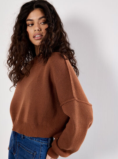 Ribbed Knit Cropped Jumper