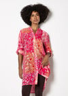 Folk Patchwork Tunic Top, Pink, large