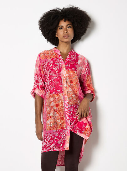 Folk Patchwork Tunic Top