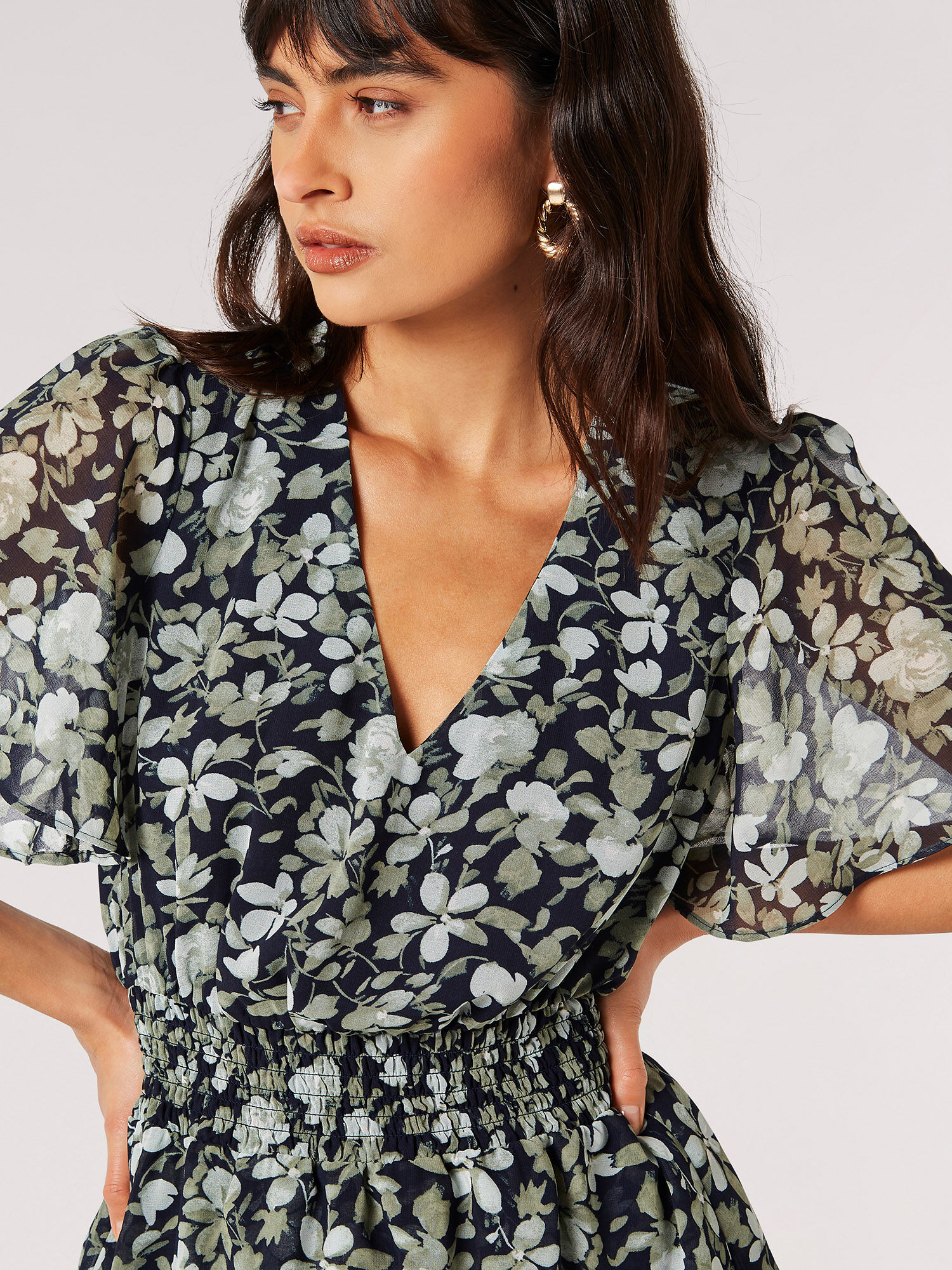 アリソンブラウン　COTTON FLOWER MINI DRESS Cotton Flower Mini Dress（ミニワンピース）｜ALLISON BROWN