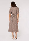 Polkadot Shirt Midi Dress, Grey, large