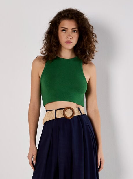 Racer Knitted Crop Top