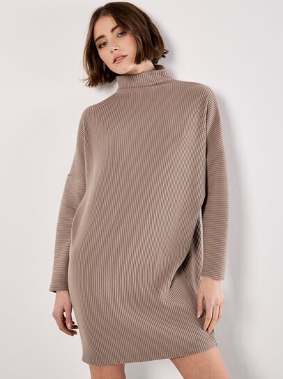 Ribbed Cocoon Mini Dress