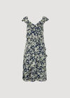 Floral Asymmetric Ruffle Midaxi Dress, Navy, large