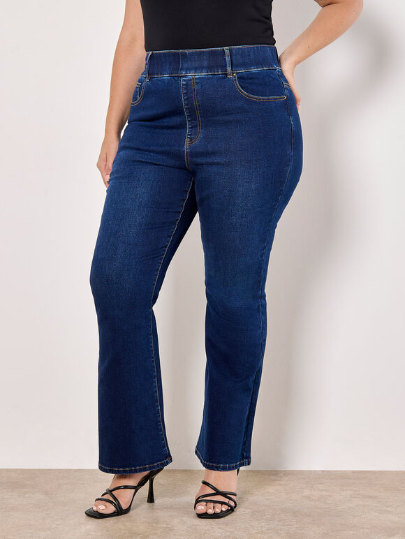 Curve Lola High-Waist Flare Jeggings, Blue, large