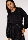 Chevron Mini Dress, Black, large