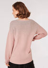 Metallic Sparkle Batwing Jumper, Pink, large