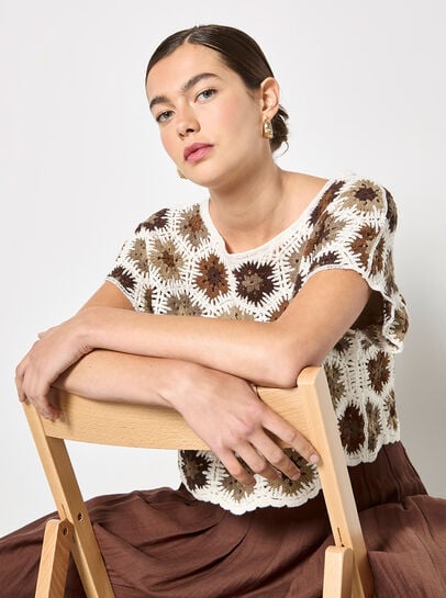 Hexagon Flowers Crochet Top