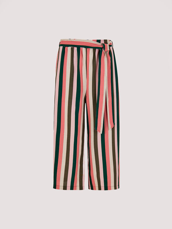 Vertical Stripe Culottes, Pink, large