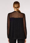 Dobby Tassel Top, Black, large
