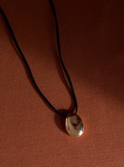 Adjustable Silver Tone Pendant Cord Necklace