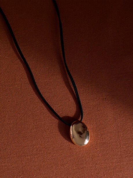 Adjustable Silver Tone Pendant Cord Necklace
