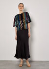 Rainbow Sequin Stripe Crop T-Shirt, Black, large