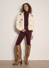 Chunky Knit Butterfly Applique Cardigan, Cream, large
