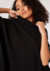 Oversized Pointelle Cape Jumper, Black, large