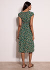 Garden Floral Milkmaid Midi Dress, Green, large