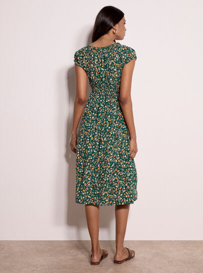 Garden Floral Milkmaid Midi Dress
