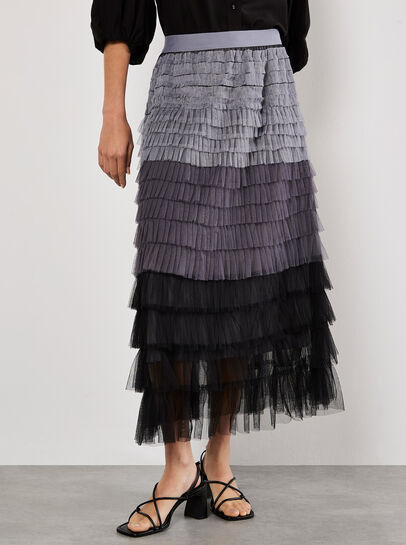 Ombre Tulle Midaxi Skirt