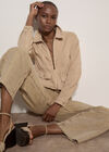 Herringbone Cotton Bomber Jacket , Stone, large