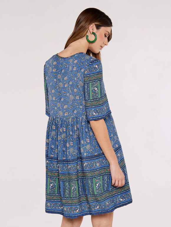 Sarasa Floral Mini Dress, Blue, large